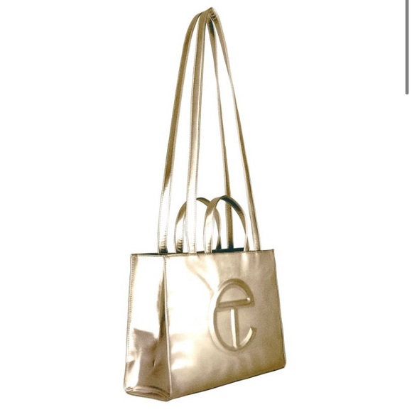 Telfar medium gold shopping bag NWT SOLD - Picture 1 of 8